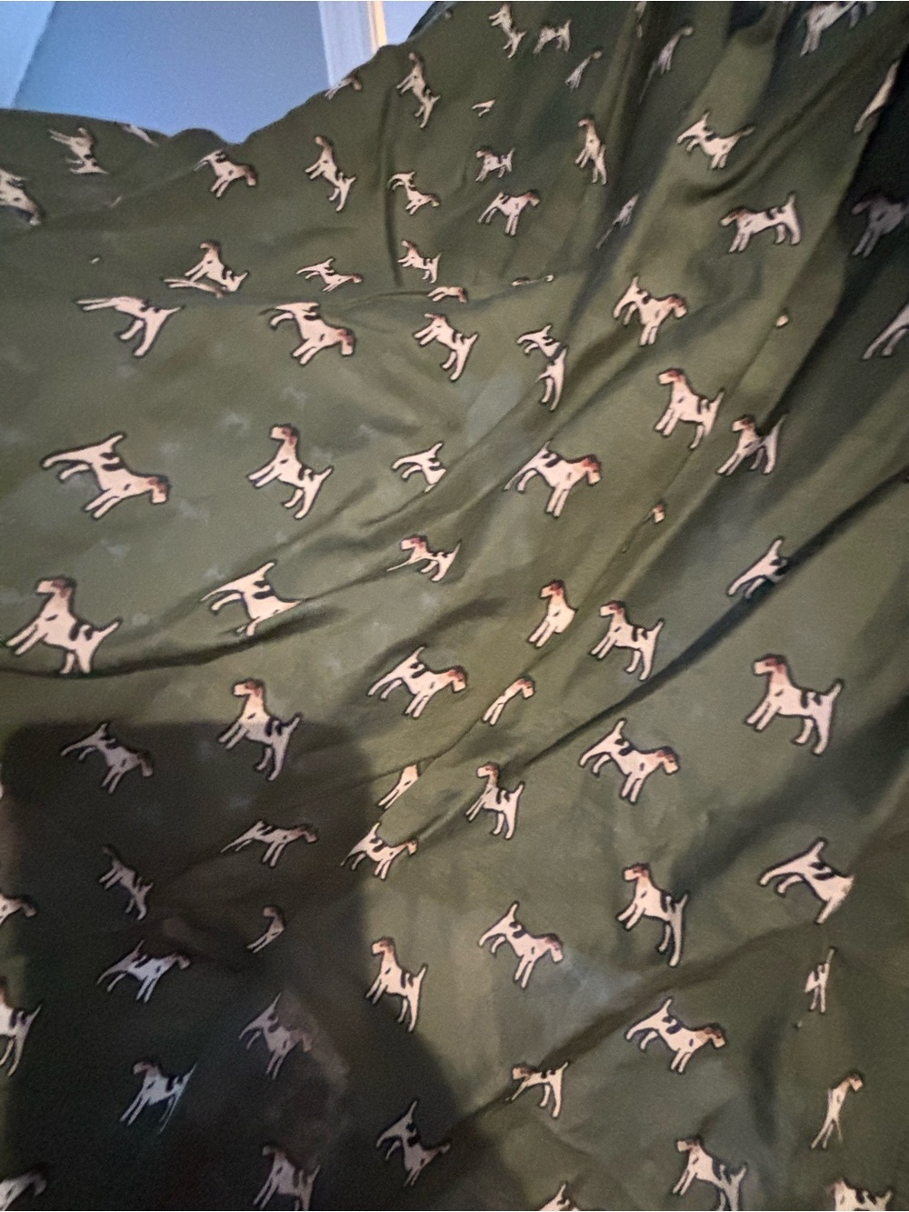 J. Crew Olive Green Button-Up Shirt with Dog Print - Picture 7 of 7